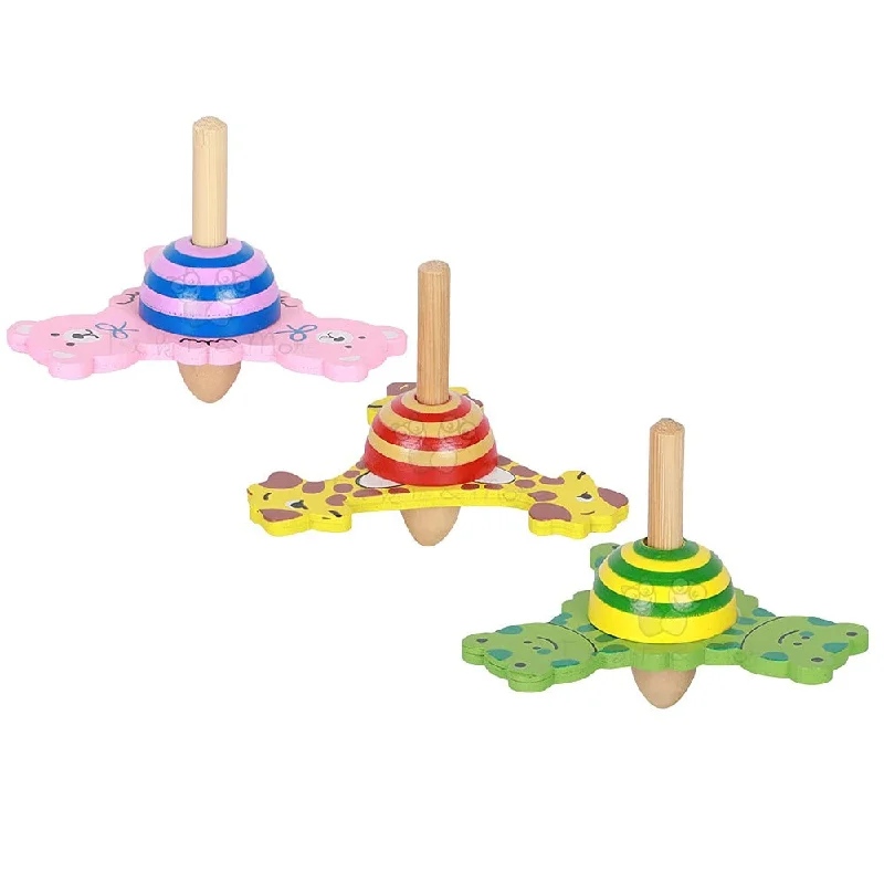 Spinning Tops (Animal Theme Pack of 3) for Kids