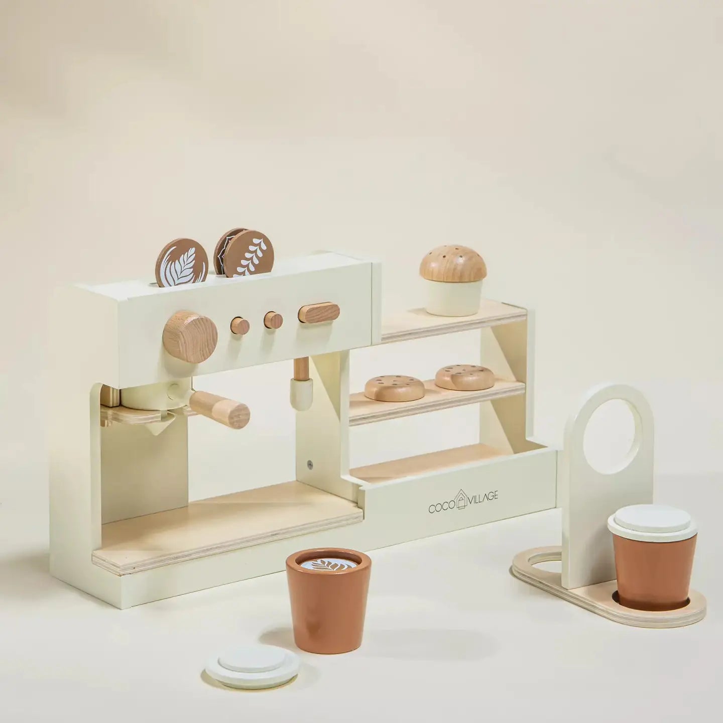 Wooden Coffee Shop Playset and Accessories