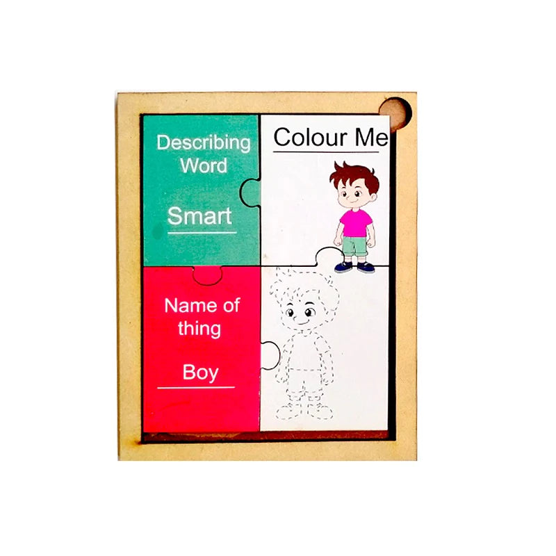 Describing Words and Name of Things Colouring Puzzle (36 Pieces)