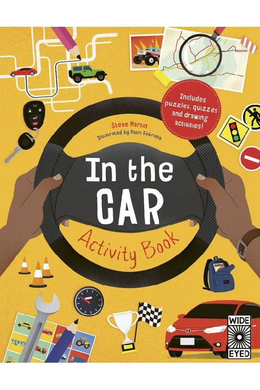 In the Car Activity Book: Includes puzzles, quizzes and drawing activities!